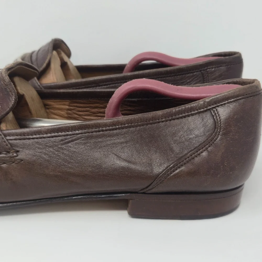 Bruno Magli Men's 11.5M Brown Genuine Alligator Bit Loafers Made in Italy